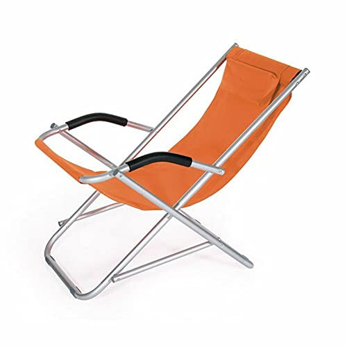 VERDELOOK Formentera, Poltrona Sedia Sdraio oscillante, 90x60x73 cm, per arredo esterni, Arancione