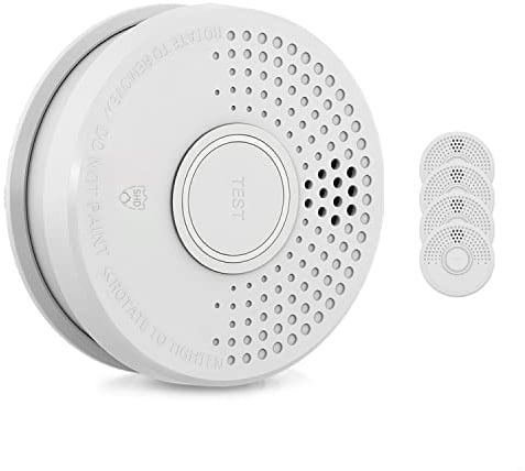 SHD by OneConcept Rauchmelder, 5X Mini-Rauchmelder, Feuermelder mit Batterie, Rauchmelder 5er-Set für Zuhause, Küche, Büro, Wohnwagen, Optischer Sensor Brandmelder mit Testfunktion & Stummschaltung