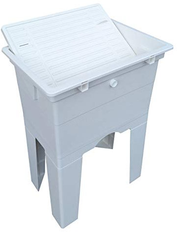 Arredobagnoecucine Mobile lavatoio in resina con asse di lavaggio cm.60x40 h75 cm, da esterno