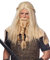 Horror-Shop Blonde Vikinger Perücke mit Bart als Kostüm Accessoire für Halloween und Karneval