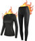 NOOYME Thermounterwäsche Damen Funktionsunterwäsche Damen Warm & Atmungsaktiv Funktionswäsche Damen Thermo Unterwäsche Dame Skiunterwäsche Damen, Schwarz-grau L