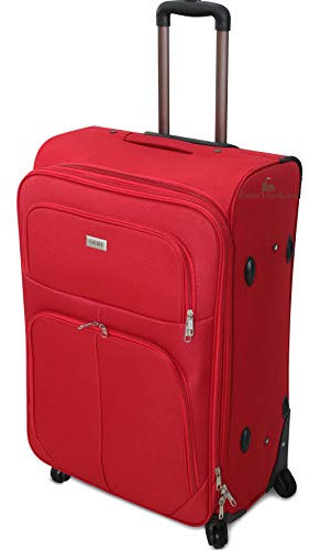 ORMI trolley valigia espandibile grande capiente da stiva standard 20 23 Kg adatta per tutti compagnie aree per qualsiasi viaggio con 4 Ruote (Rosso, XL (74x30x46))