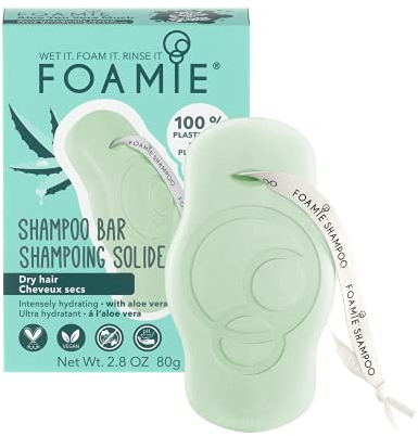 Foamie Festes Shampoo für trockenes Haar mit Aloe Vera und Mandelöl intensiv feuchtigkeitsspendend 100% vegan und plastikfrei 80g