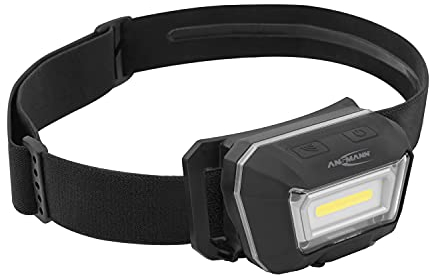 ANSMANN Akku LED Kopflampe - Profi LED Arbeitsleuchte mit 300 Lumen - Stirnlampe LED ideal zum Radfahren Laufen mit Hund Joggen Angeln Jagd Klettern Werkstatt Fahrrad Licht Lauflicht HD280RS