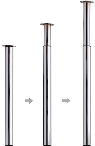 Trintion Möbelfüße Edelstahl Tischbeine Höhenverstellbar Tischfüße | Höhe 710mm-110mm | Ø 60mm | 1 Stück | Polierter Chrom