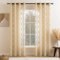 MIULEE 2er Set Voile Vorhang Sheer mit Ösen Transparente 140x225cm Braungelb Optik Gardine Ösenschal Wohnzimmer Fensterschal Marokko Luftig Chic Lichtdurchlässig Dekoschal für Schlafzimmer