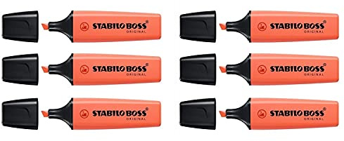 STABILO BOSS Original Pastell Textmarker 2-5 mm Korallenpastell, 6 Stück