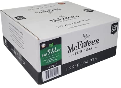 McEntee's Irish Breakfast Tea - Catering 1.35Kg - 600 Cup - AWARD WINNING & BLENDED IN IRELAND. STRONG & CITRUSY. A Traditional Irish Blend of Ceylon and Assam Loose Tea’s.