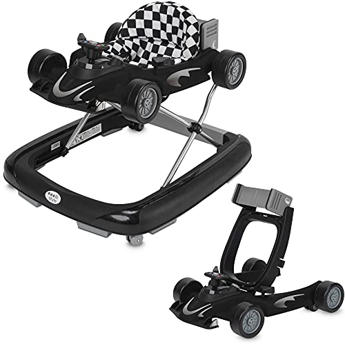 ib style Babywalker Speedster 2in1, Gehfrei, abnehmbare Lauflernhilfe Baby, Höhenverstellbar, Schwarz