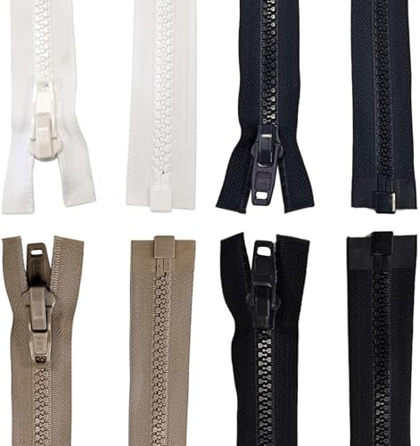 TENDEEVOLUTION Cerniera Lampo Nautica in Nylon con Catena da 10 mm e Cursore Divisibile, in diversi colori e misure. Zip Cerniera Ricambio per Tendalino Barca, Cuscineria, Camper (Beige, 150 CM)