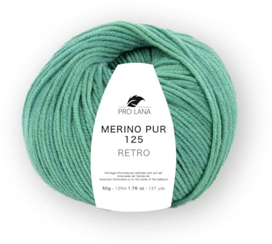 Merino Pur 125 Retro Strickgarn, 100% Extrafeine Merinowolle, Handgefärbt, Ton-in-Ton Farbverlauf (Fb 163 )