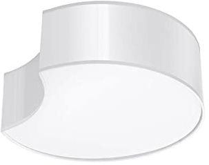 Sollux SL.1050 Deckenleuchte, rund, PVC, 60 W, Länge: 32 cm, Breite: 35 cm, Höhe: 11,5 cm, dimmerabile, Farbe: Bianco