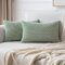 MIULEE Kordsamt Kissenbezug Kissenbezüge Dekorative Kissenhülle Moderne Sofakissen Dekokissen Couchkissen Zierkissen Weicher für Sofa Wohnzimmer Schlafzimmer 2er Set 30x50 cm Grau Grün