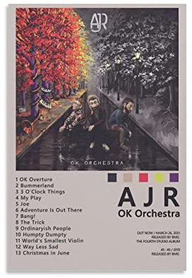 JEYUAN Bild Auf Leinwand 40 * 60cm Senza Cornice Ajr Ok Orchestre Poster e Wall Art Arredamento moderno della camera da letto familiare