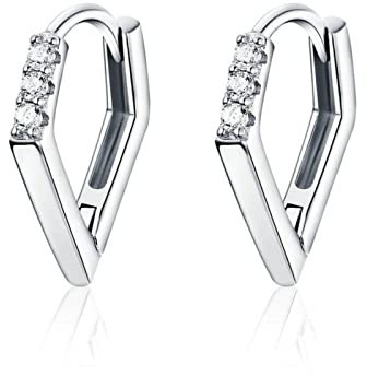 Weav V-Form Creolen Hiphop Silber Ohrringe Für Damen Herren Authentischer 925 Sterling Silber Punk Modeschmuck