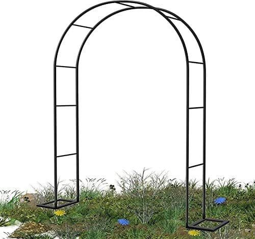Arco Giardino in Ferro, Arco Pergolato Da Giardino Con Base, Metallo Graticcio Struttura Resistente Alle Intemperie Nero,Verde,W1.2M*H2.2M