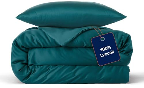twenty:three Lyocell Bettwäsche (1x) 155x220 + (1x) 40x40 Juice Petrol - 100% Tencel - Gewonnen aus Eukalyptus - Hochwertig - Nachhaltig - Atmungsaktiv - Luxus - Hypoallergen