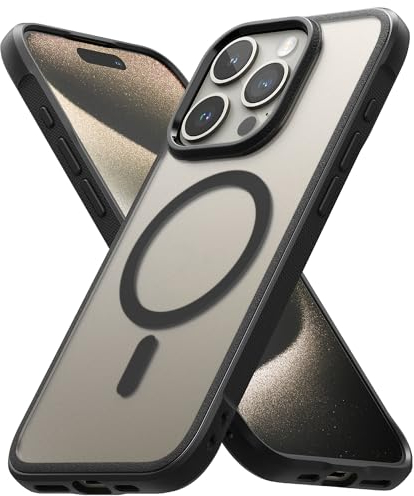 Ringke Fusion Bold Magnetic [Kompatibel mit MagSafe] für iPhone 15 Pro Max Hülle, Anti-Fingerabdruck Fester Griff Rutschfester Rahmen Stoßfeste TPU Bumper Mattierte Harte Rückseite - Matte Black