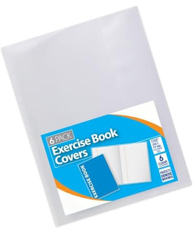 1ABOVE 6-Pack A4 Clear Exercise Book Covers – Durable Plastic Sleeves for School Notebooks, Transparent Protective Jackets (12x8) – Waterproof & Heavy Duty, Perfect for Protecting Student Notebooks