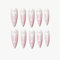 Sun&Beam Nails Handmade Press-on Long Almond Stiletto Pink White Halloween Glow In Dark Skeleton Finger Design False Nail Tips 10 Pcs (#127 XS)