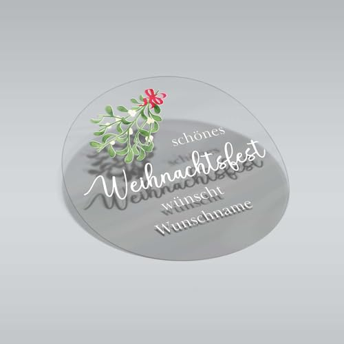 24 Stück Personalisierte transparente Aufkleber mit Wunschtext - 4,5 cm Runde Etiketten für Geschenke Weihnachtssticker Weihnachtsfeiertage (Schönes Weihnachtsfest)