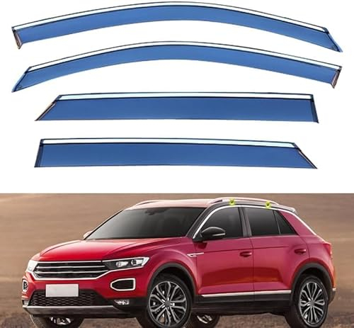 DKLIMA 4 Stück Auto Autofenster Windabweiser Für Vw Tango T-ROC Long Axle MK1-A11 2018, Regenabweiser Wasserdicht Schatten Deflektoren Auto Zubehör