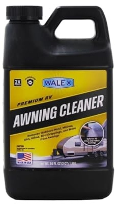 Walex RV Awning Cleaner - Safe for Vinyl & Fabric, Dissolves Tough Stains, Mold, Mildew, Dirt, Bird Droppings & More; Extends Awning Lifespan for RVs, Campers, Trailers & Motorhomes, 64 oz