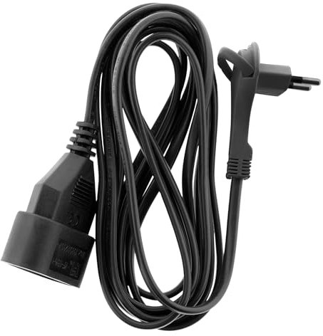 Zenitech - Prolunga elettrica 6 A L.3 m, spina piatta, colore: nero