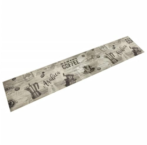 vidaXL Küchenteppich, Küchenläufer rutschfest Waschbar, Teppichläufer für Innen Außen, Teppich Läufer Küchenmatte, Kaffee Grau 60x300cm Samt