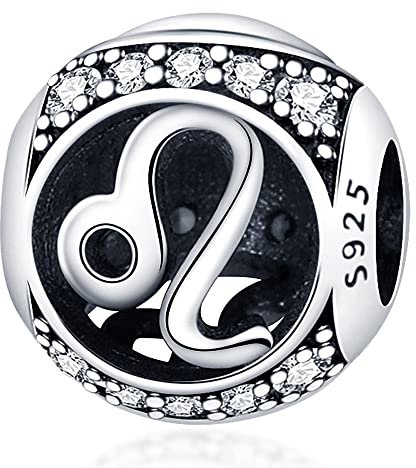 Ciondolo a forma di costellazione con segno zodiacale e data di nascita, in argento Sterling 925, compatibile con braccialetti Pandora Moments, 4mm Hole, Metallo Argento sterling, Nessuna pietra