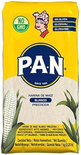 Harina PAN Pre-Cooked White Maize Meal - 1kg (Pack of 2)