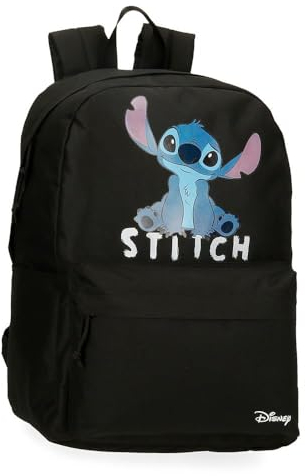 Disney Joumma Stitch cute Mochila Escolar 15,6 Negro 31,5x45x15 cms Poliéster 21,26L
