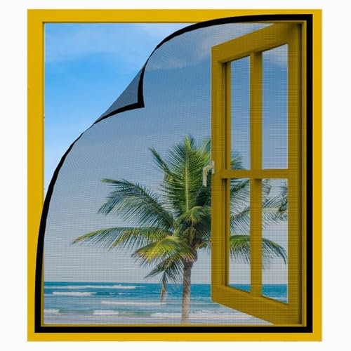 Fliegengitter Fenster Insektenschutz 180x195cm Anti Moskito Fliegengitter für Fenster von oben nach unten abdichtend für Kinderzimmer,Schwarz