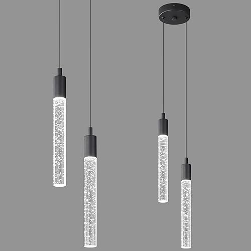 ZPBSJ Moderna lámpara colgante de isla de cocina LED negro mini lámpara colgante dormitorio mesita de noche pequeñas luces colgantes(2 luces)