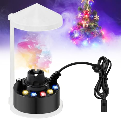 Ultraschall Vernebler, Mini Nebelmaschine, Ultraschall Nebler, 12 LED Nebler Ultraschall Vernebler, Mist Maker Wassernebler Fogger Mit Abnehmbarem Spritzschutz Für Springbrunnen, Teich, Nebel