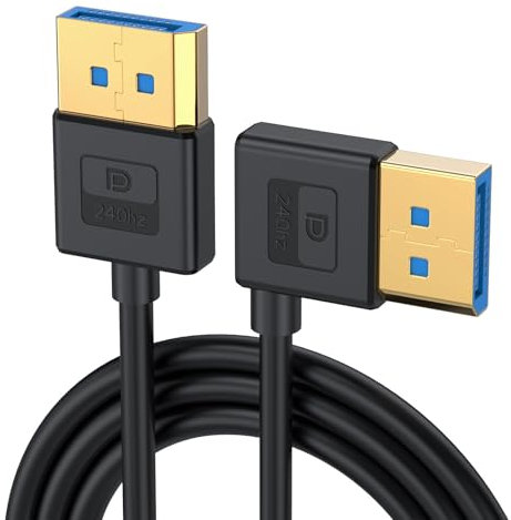 Ralondbey Câble DisplayPort 1.4 en silicone coudé à 90 degrés de connexion 8K60Hz capable de 30 à 100 cm de longueur en option
