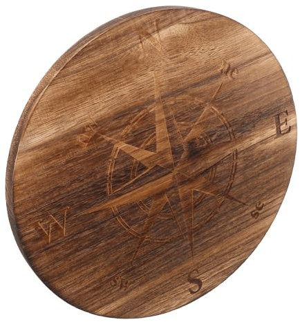 Ciieeo Einzigartiges Kunstvoll Geschnitztes Rouletterad Aus Holz – Wohndekor & Ritualtablett – - Und Mondsymbolik – Mehrzweck