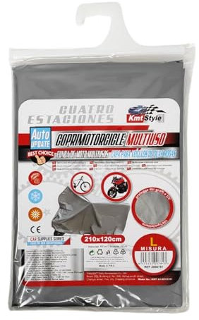 Lona para proteger moto o bicicleta de la intemperie y el polvo, talla L (120 x 210 cm)