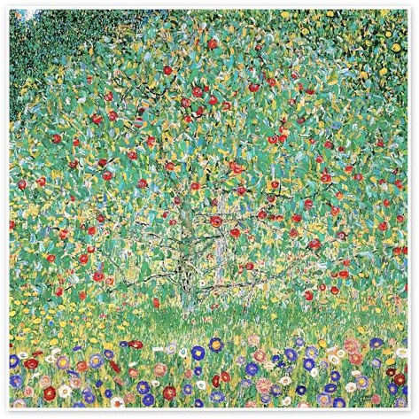 Posterlounge Apfelbaum I Poster | 100 x 100 cm von Gustav Klimt Grün Wandbilder Wanddeko