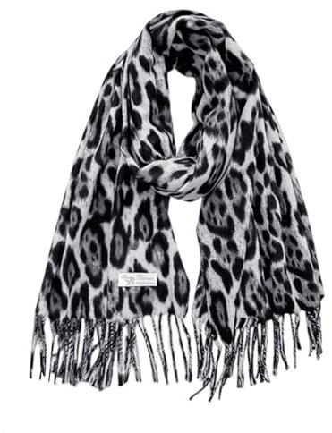 CVDYWDJIE 1 Stück Schal Mit Leopardenmuster, Schal Mit Quasten, Weicher Warmer Schal, Schal Für Herbst Und Winter, Langer Schal, Schal Für Damen