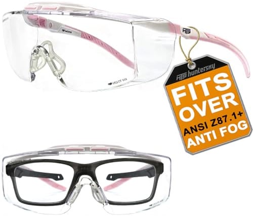 HTS HUNTERSKY Überbrille Schutzbrille für Brillenträger OTG Anti Beschlag schlagfest ANSI Z87 Schießbrille UV400 Arbeits Labor