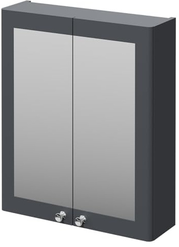 Wholesale Domestic Danbury Satin Anthracite 600mm Wall Mounted Mirrored Cabinet