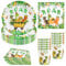 Hmfmdy Juego de Vajilla para Fiesta de Dinosaurios, 40 Piezas Decoración para Fiesta de Dinosaurios, Vajilla de Cumpleaños con Platos, Vasos y Servilletas de Papel, Artículos de Vajilla 10 Personas
