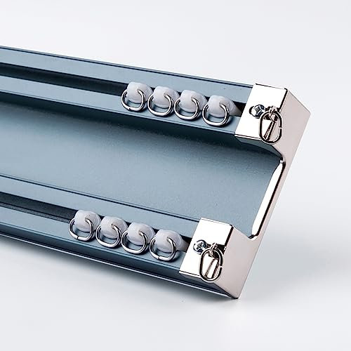 Asta per Tenda Doppia Resistente da 300 cm, Binario da soffitto, binari per Tende divisorie per Ambienti, Completa di binari e Accessori, riduzione del Rumore Color Champagne, Ideale per Ampi spazi.