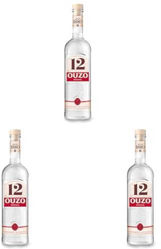 Ouzo 12 – Premium Spirituose aus Griechenland (1x1) – aromatisch & unverwechselbar - Original Ouzo (Packung mit 3)
