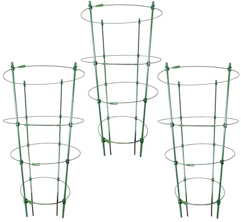 Sghtil Tomatenkäfige für den Garten | 3 Stück Pflanzenständer für Gurken, für den Garten für Gemüse, Töpfe und Pflanzen im Innen- und Außenbereich
