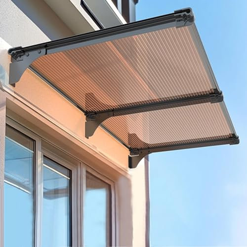 Marquise de Porte d’Entrée Design Moderne,Auvent de Porte et Fenêtres Protection UV,Pluie,Neige,Auvent de Véranda Résistant Aux Chocs 200 Kg,pour Fenêtre/Balcon/Garage (50x60cm/20 x24)