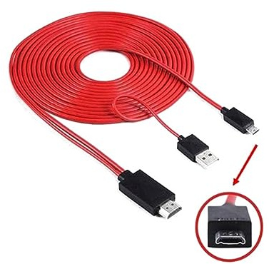 LALAFINA Micro Usb to Adapter Cable for S3/s4/s5 Note 3, 1080p Hdtv Display Converter Compatible Mobile Devices for Home and Travel Use