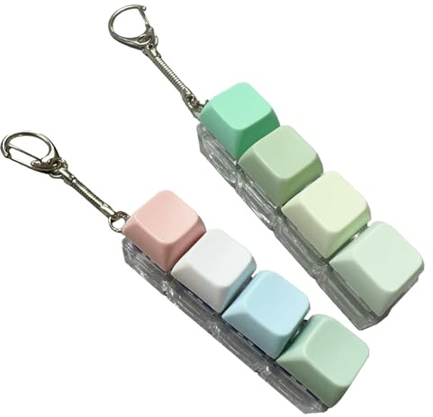 Shirene Keyboard Fidget Toy,2 PCS Keyboard Fidget,4-Button Fidgets Keyboards Keychain,Keyboards Clicker Fidgets Toy for to Pass the Time,Gift for Boys Girls Students Adults