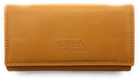 Lemasi XXL Damenbörse aus echtem Nappaleder mit RFID-Schutz – 18 Kartenfächer, 2 Sichtfächer, Münzfach mit Reißverschluss, 2 Scheinfächer, Echtleder Geldbörse für Damen, groß & elegant (Cognac)